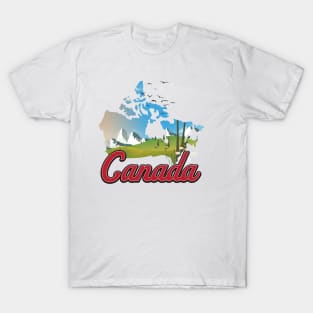 Canada Landscape Map T-Shirt